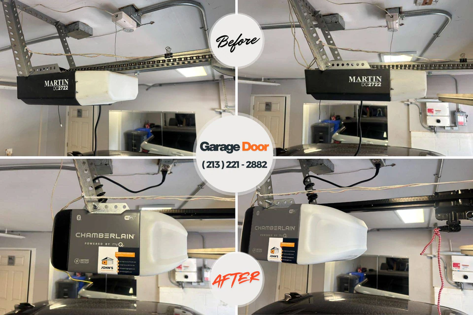Before and after: garage door repair Aberdeen, ID
